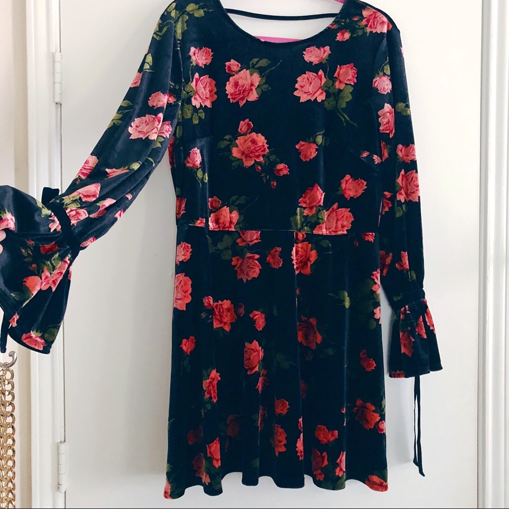 Velvet floral dress